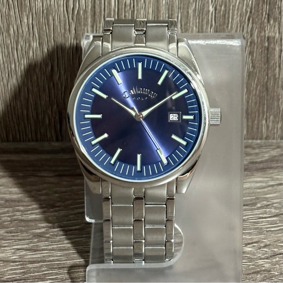 Blue Callaway Golf Stainless Steel Silver Men’s Watch With New Battery - Picture 1 of 7